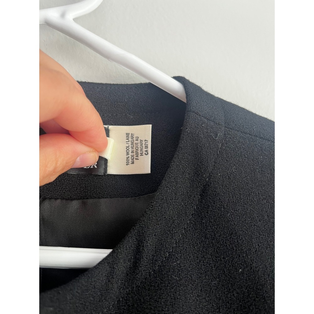 Bicci by Florine Wachter Black Wool‎ Collarless Blazer Gold Button Vintage Sz 4 - Picture 5 of 10
